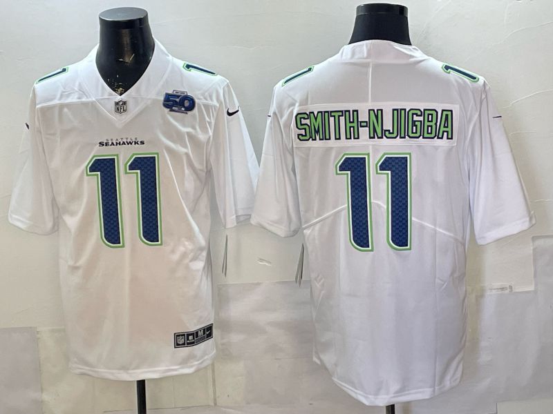 Men 2026 Seattle Seahawks #11 Smith-Njigba White Nike Limited NFL Jersey 014->toronto blue jays->MLB Jersey